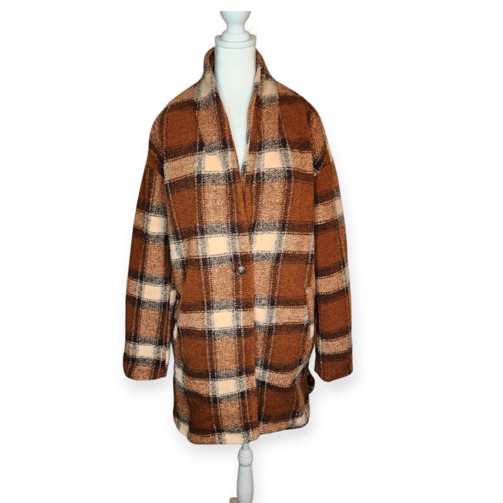 Blank NYC Wanderer Brown Plaid Jacket Size M